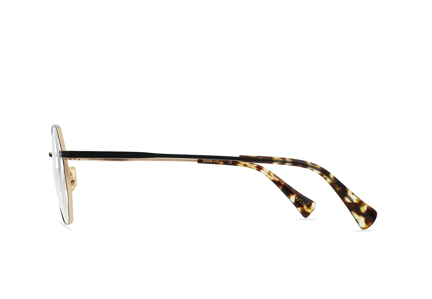 MAYLIN-Black Gold + Brindle Tortoise / Clear-52 4 MAYLIN-Black Gold + Brindle Tortoise / Clear-52 - Image 4