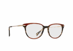 CELESTE-Cherry Cola + Light Gold / Clear-51 9 CELESTE-Cherry Cola + Light Gold / Clear-51 -Raen Eyeglasses Shop 200W201CEL E254 51 A2