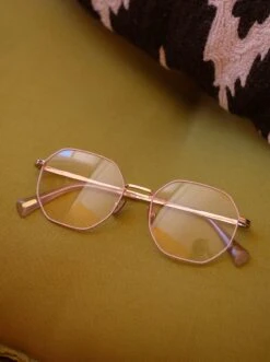 MAYLIN-Brushed Light Gold + Khaki / Clear-52 13 MAYLIN-Brushed Light Gold + Khaki / Clear-52 -Raen Eyeglasses Shop MAYLIN FW21 Brushed Light Gold Khaki Clear L3