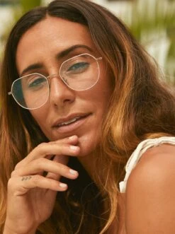 PEELE-Satin Japanese + Gold Sorrel / Clear-54 13 PEELE-Satin Japanese + Gold Sorrel / Clear-54 -Raen Eyeglasses Shop PEELE SS22 Satin Japanese Gold Sorrel Clear L3